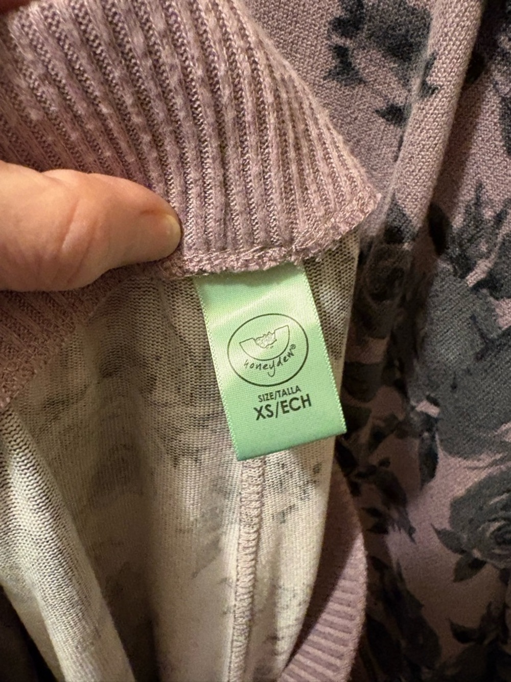 Adorable Mauve Dusty Pink Floral Jogger Pajama‎ Set XS - Picture 5 of 7